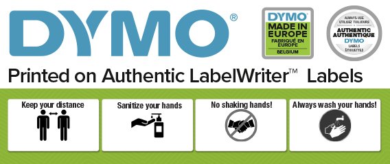 Dymo Cinta Adhesiva Durable Labelwriter Labels 102x59mm Negro Sobre Fondo Blanco