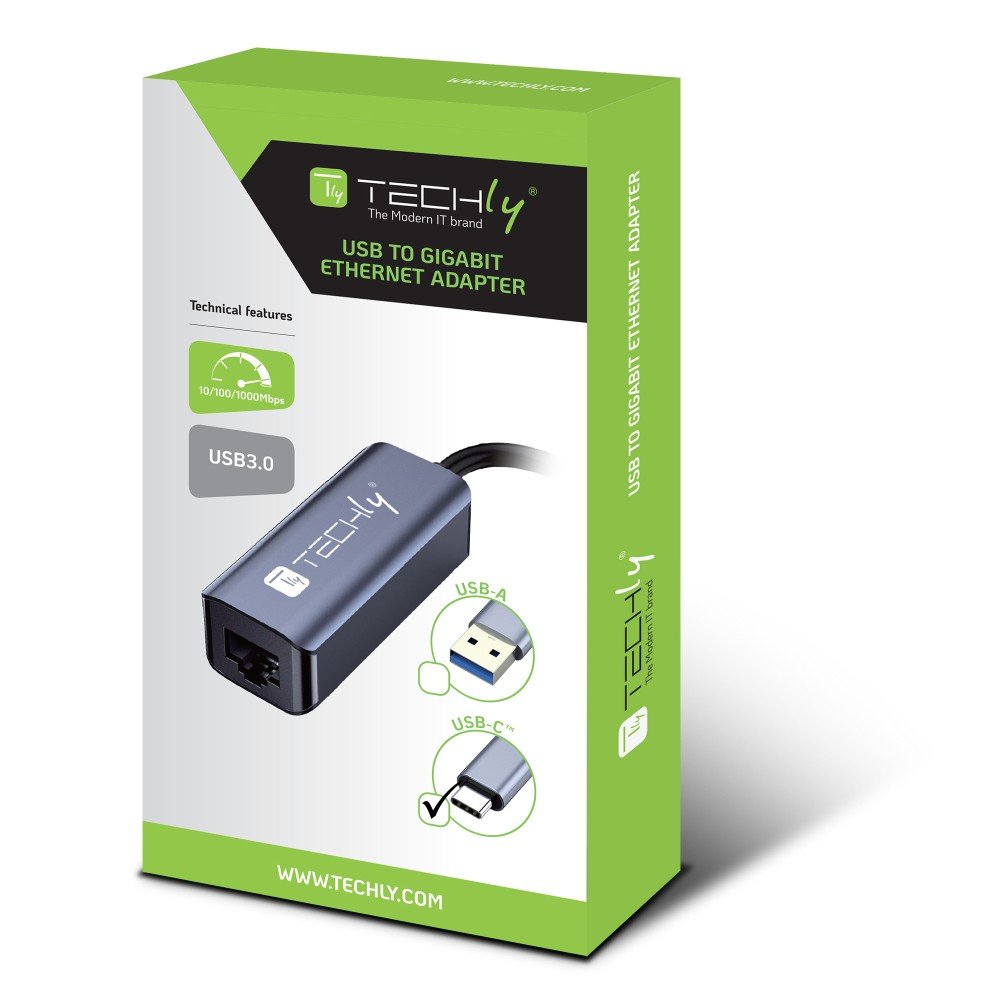 Techly Usb 3.1 Typ C A Rj45 Adaptador