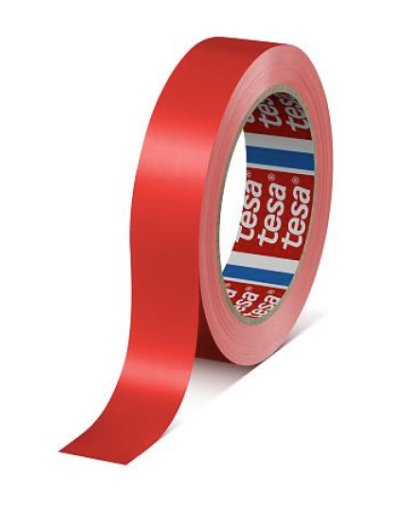 Tesa Cinta De Embalaje 60404 Para Sellar Rollo 66m X 12mm Pvc Caja 12 Ud Rojo