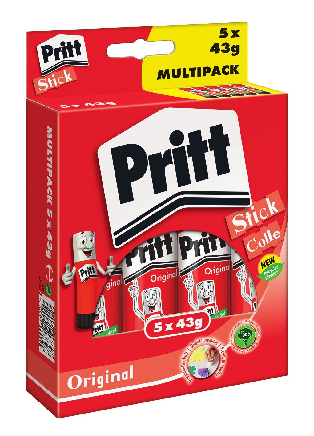 Paquete Múltiple De Barras De Pegamento Pritt 5 St X 43 G, 9h Ps8bf