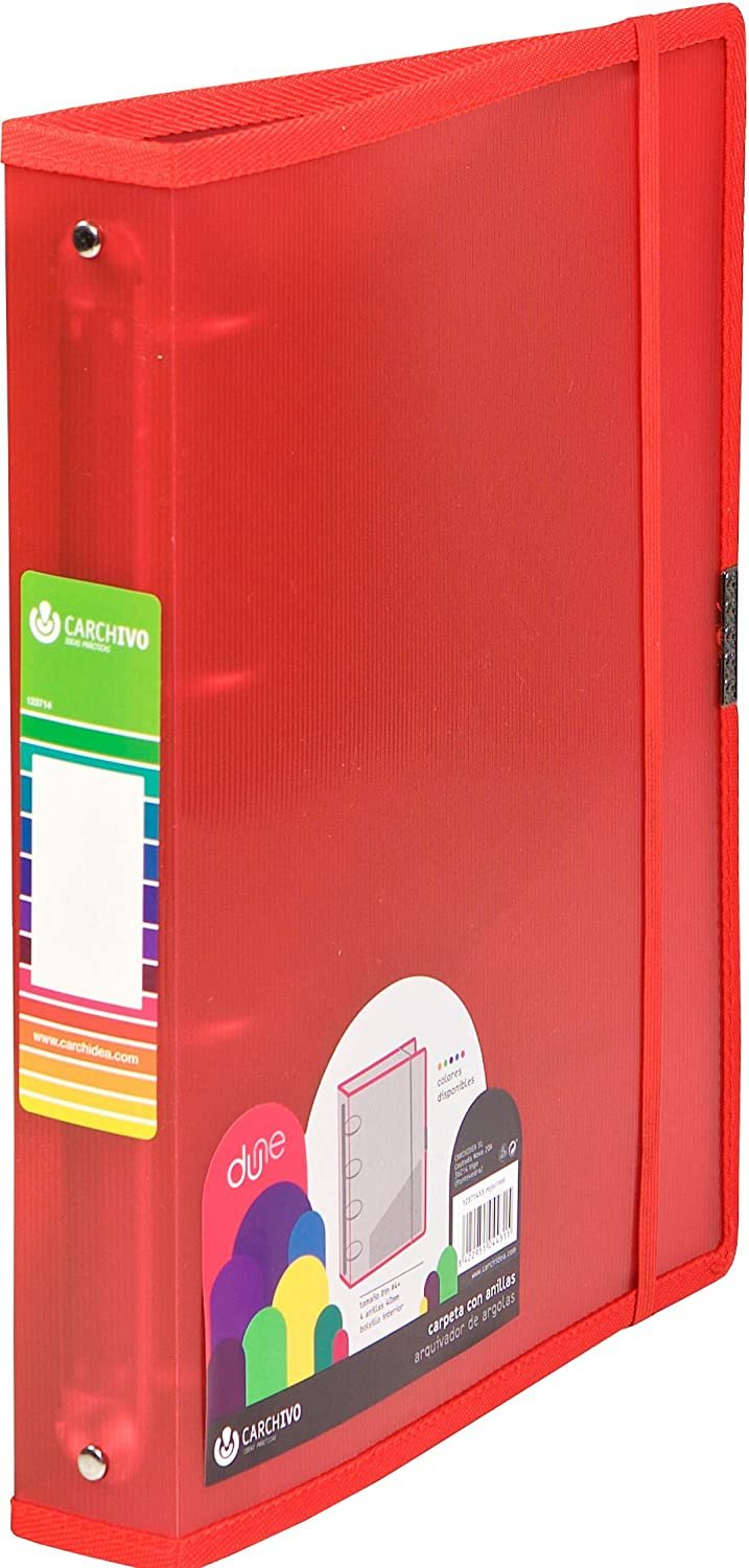 Carchivo Carpeta 4 Anillas 40mm A4+ Dune Pp Rojo