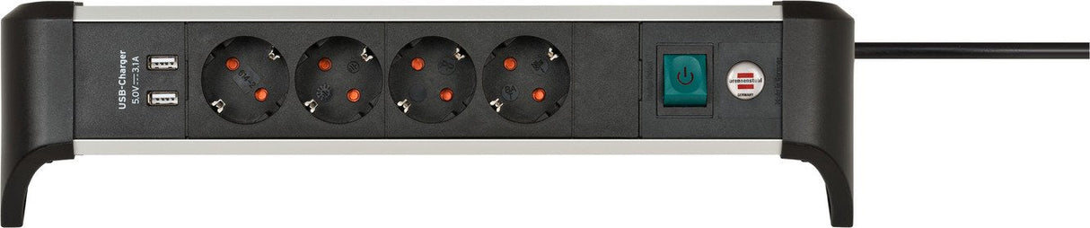 Brennenstuhl Alu-Office-Line Regleta 4 Tomas 1,8m H05vv-F 3g1,5