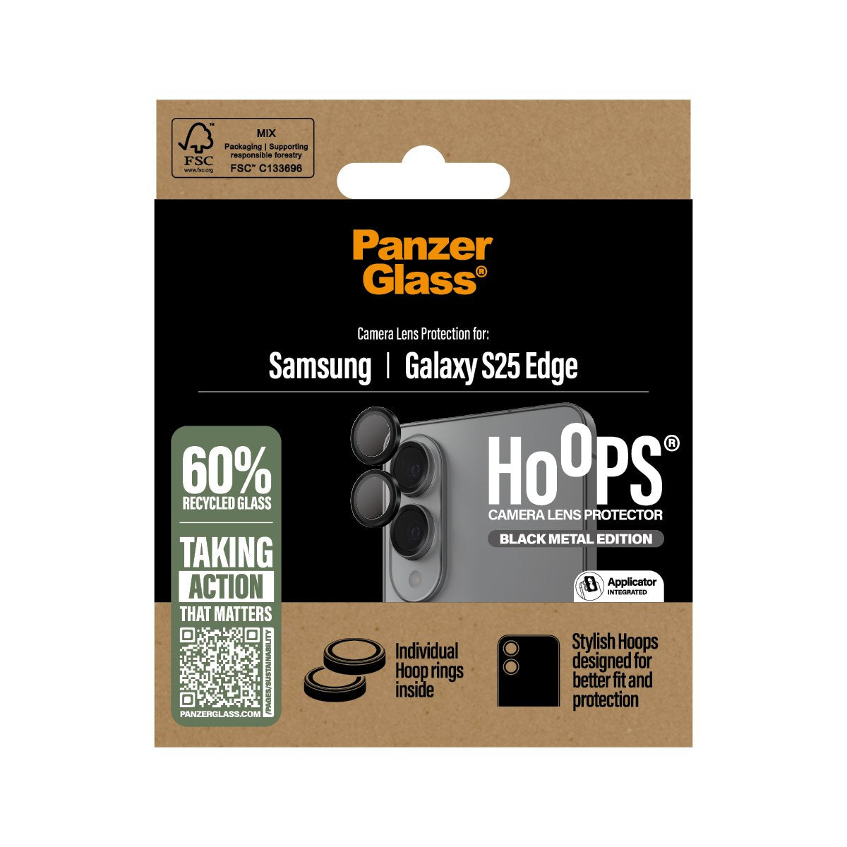 EAN 5715685025655 - PanzerGlass ® Hoops® Camera Lens Protector Black Samsung S25 Edge Protector de pantalla 1 pieza(s) imagen 3