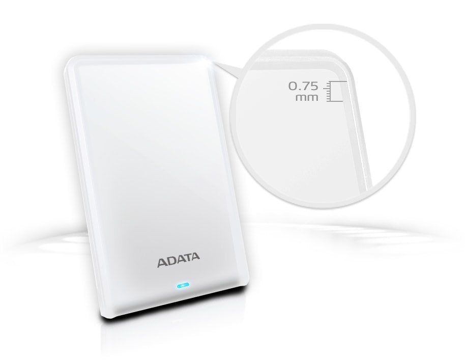 Adata 1tb Portable Hard Drive (White) Hv620s Usb 3.1, Color Box