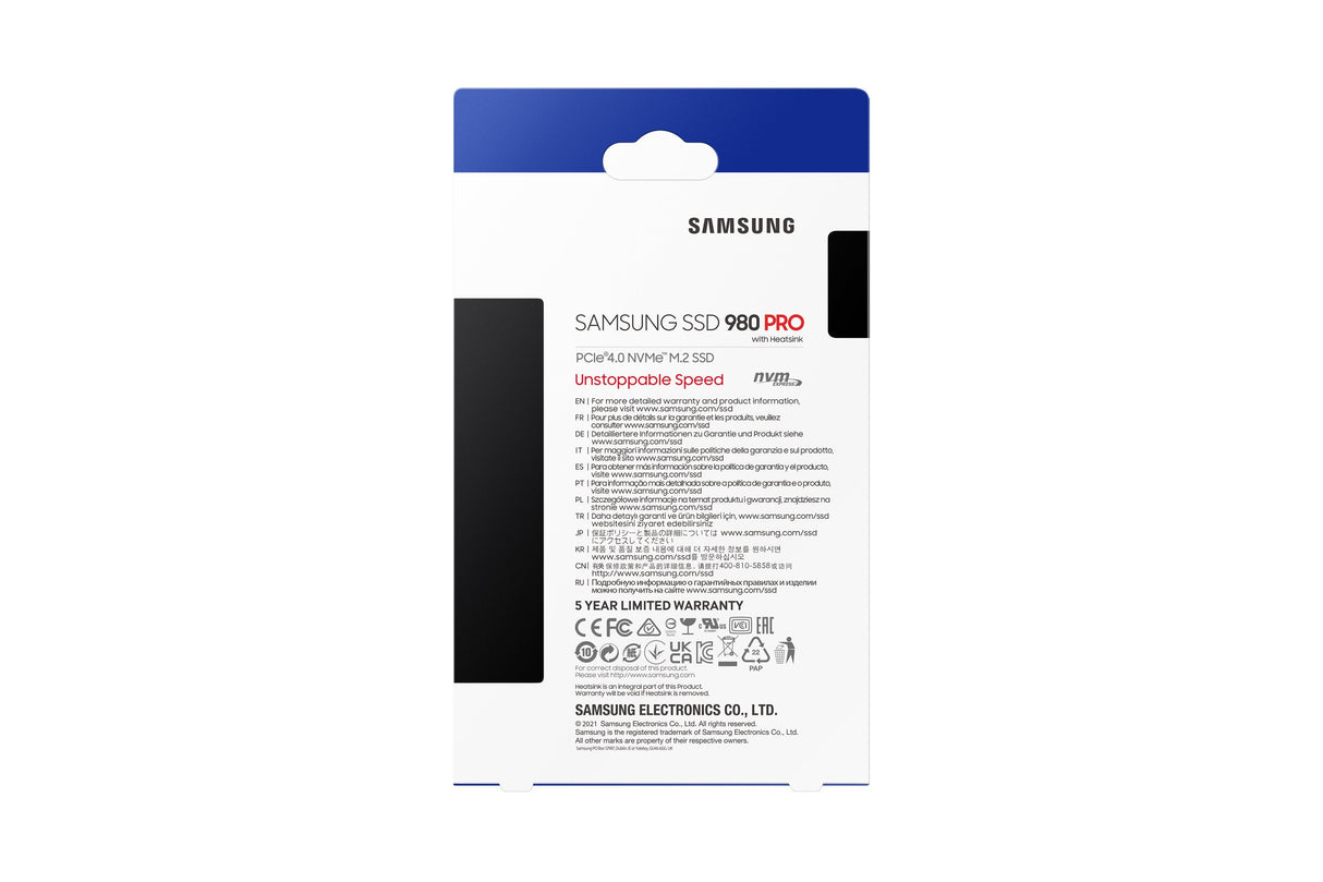 Disco Ssd Samsung 980 Pro 1tb M.2 2280 Pcie 4.0 Con Disipador De Calor Compatible Con Ps5 Y Pc