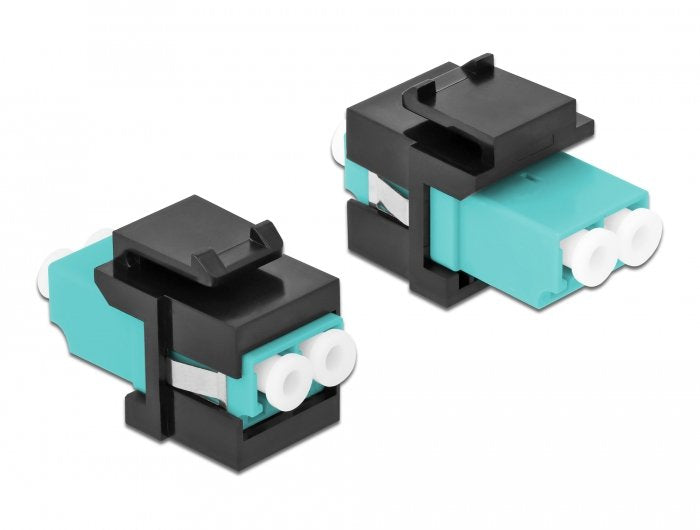 Keystone Modul Lc Duplex Buchse Zu Lc Duplex Buchse Aqua Schwarz