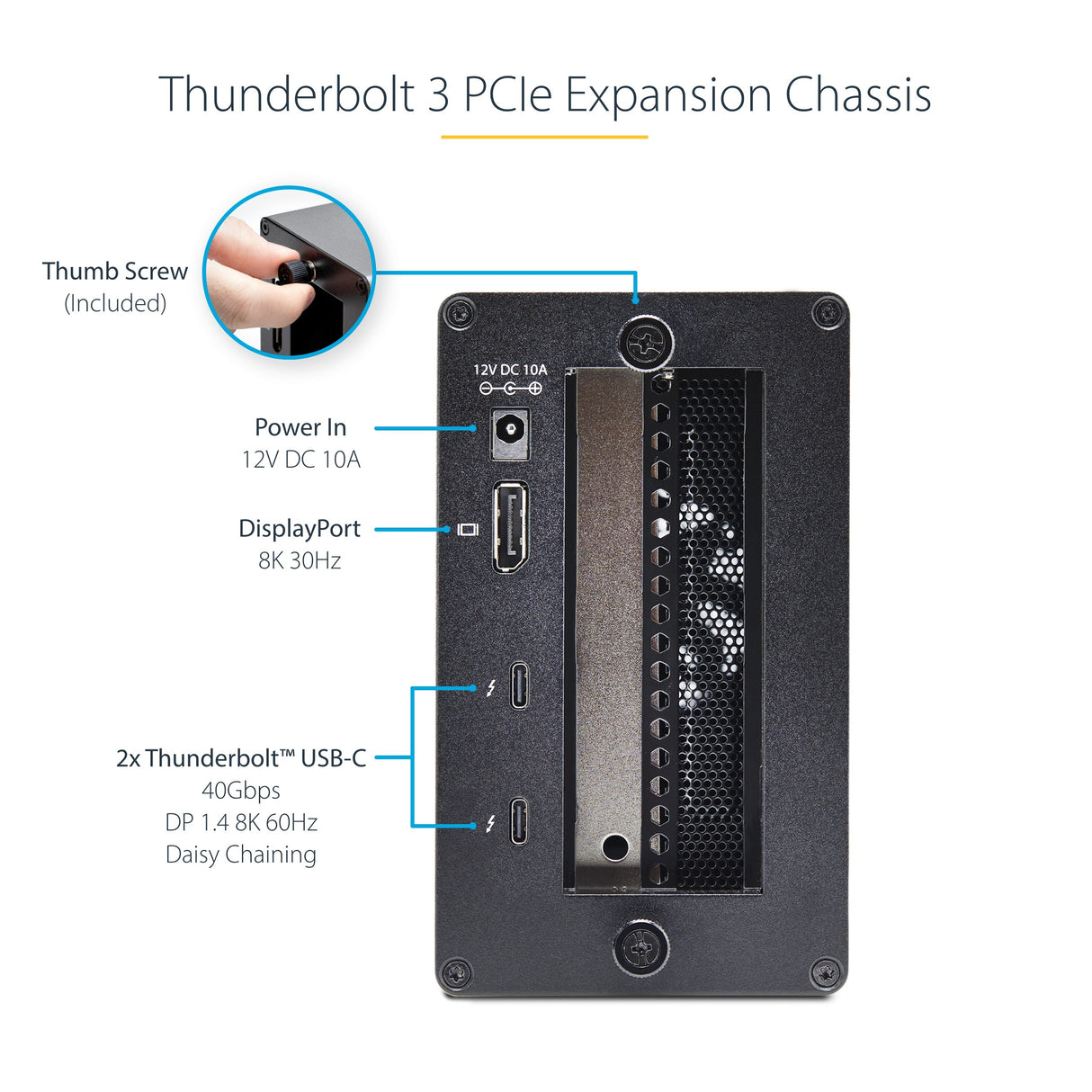 EAN 0065030895002 - StarTech.com 2TBT3-PCIE-ENCLOSURE base para portátil y replicador de puertos Alámbrico Plata imagen 12