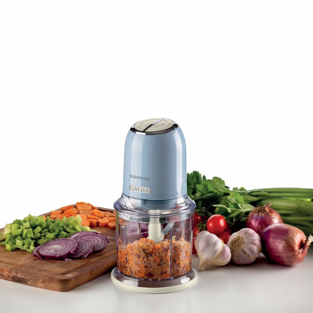 Picadora Ariete Vintage Chopper, (Azul Claro/Crema) 0438bl