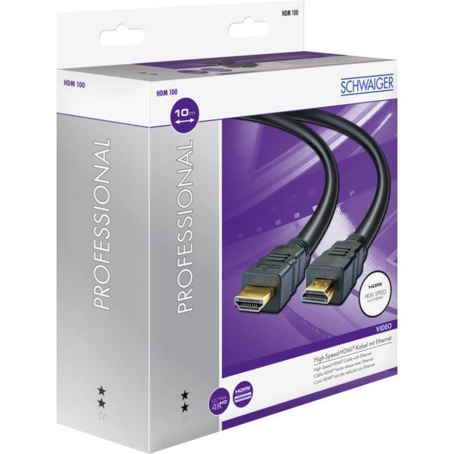 EAN 4004005024418 - Schwaiger HDM100 013 cable HDMI 10 m HDMI tipo A (Estándar) Negro, Oro imagen 7