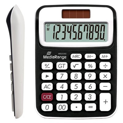 Calculadora Mediarang Pantalla Lcd Solar/Batería Blanco Negro