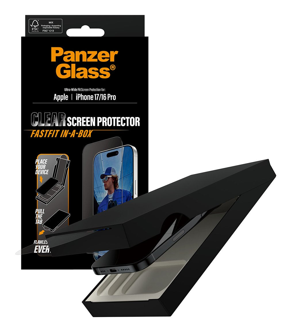 EAN 5715685026676 - PanzerGlass ® Screen Protector iPhone 17 | iPhone 16 Pro | Ultra-Wide Fit w. FASTFIT IN-A-BOX Protector d imagen 5