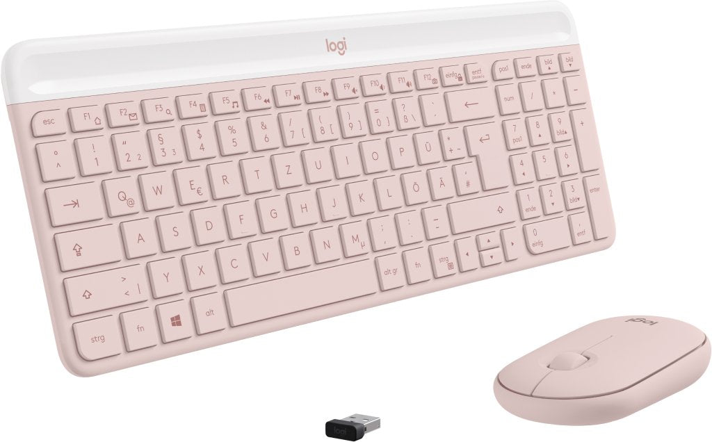 Logitech Mk470 Slim Combo, Juego De Sobremesa Rosa, Disposición De, Mecanismo De Tijera 920-011314