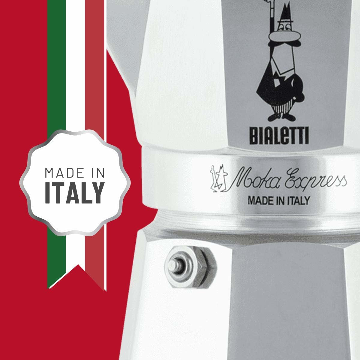 Cafetera Italiana Bialetti Moka Express Aluminio, Negro