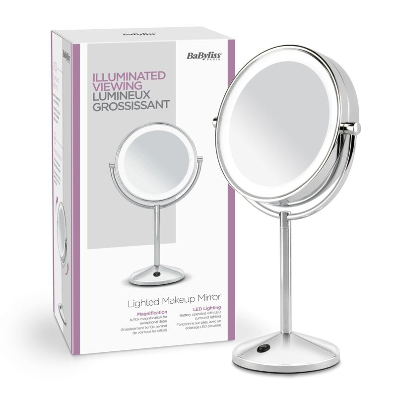 Espejo De Maquillaje Cromado Led X10 Aumentos 9436e Baybliss