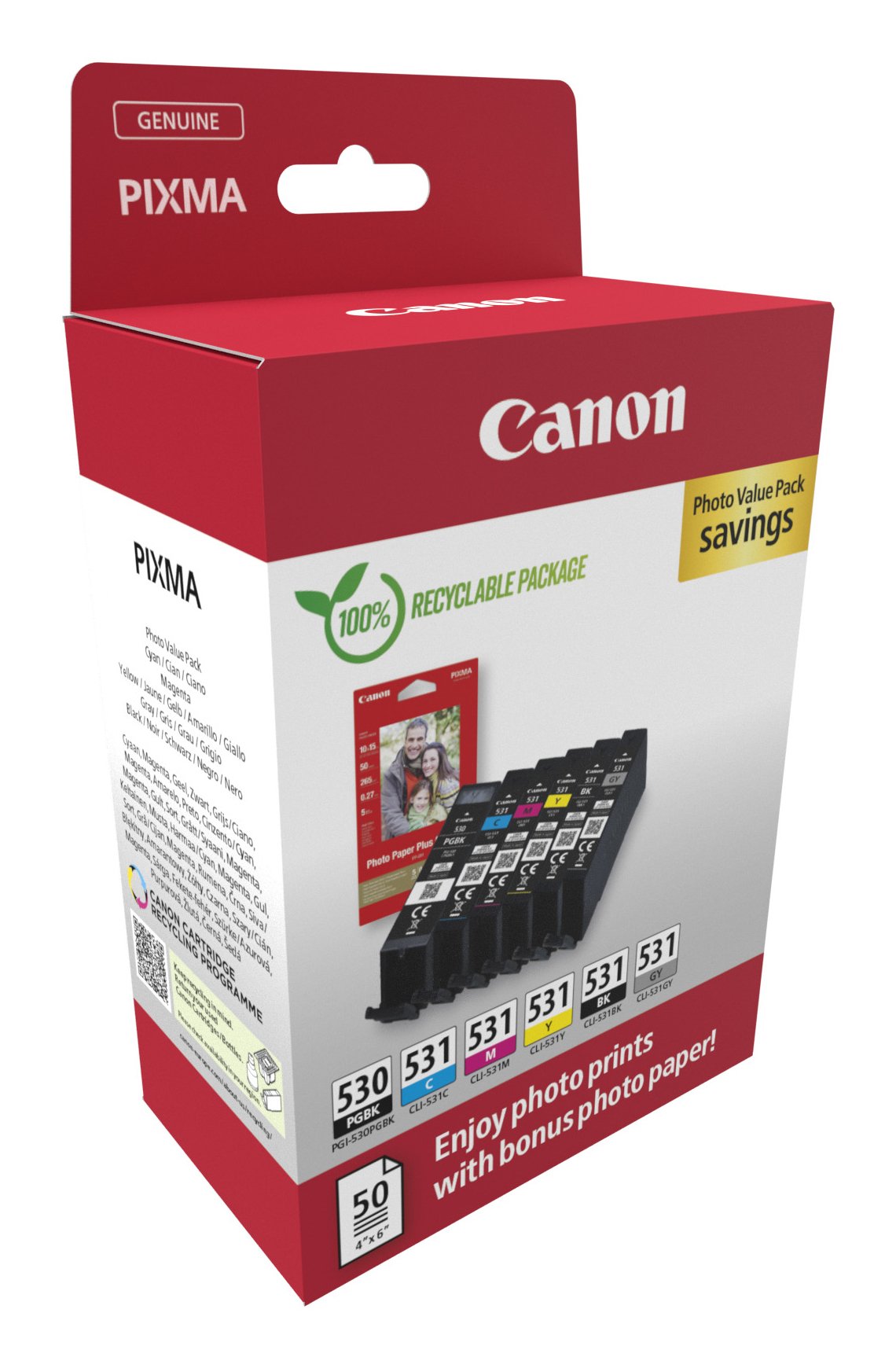 EAN 8714574683126 - Canon PGI-530/CLI-531 PVP cartucho de tinta 6 pieza(s) Original Negro, Cian, Gris, Magenta, Foto negro, A imagen 2