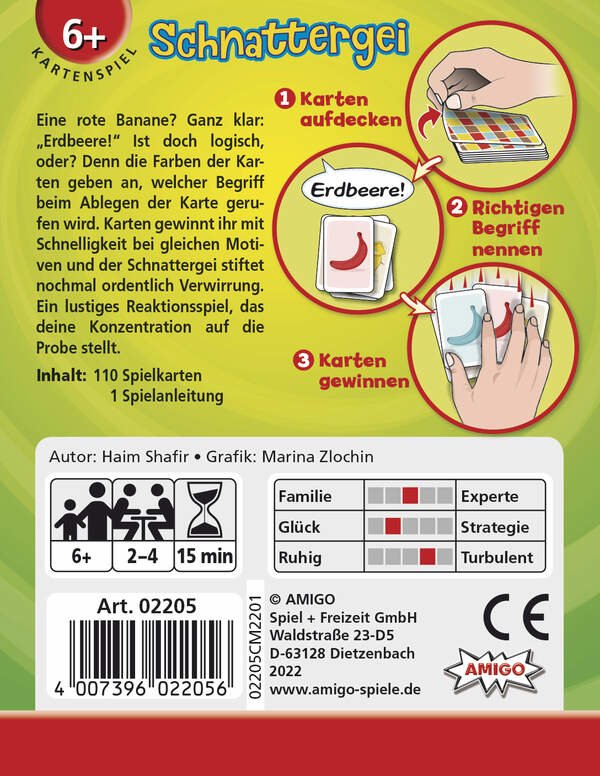 EAN 4007396022056 - Amigo 02205 juego de tablero Schnattergei 15 min Juego De Cartas Táctico imagen 3