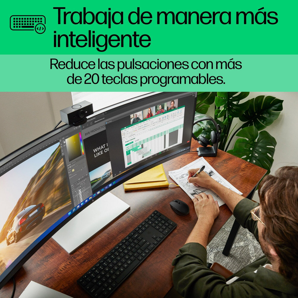 Teclado Inglés Hp Inalámbrico Programable 450