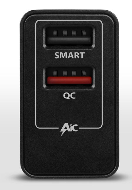 Axagon Acu-Qs24, Cargador De Red RãPido E Inteligente, 2x Puerto Usb Qc3.0 / Afc / Fcp + 5v-1.2a, 24w
