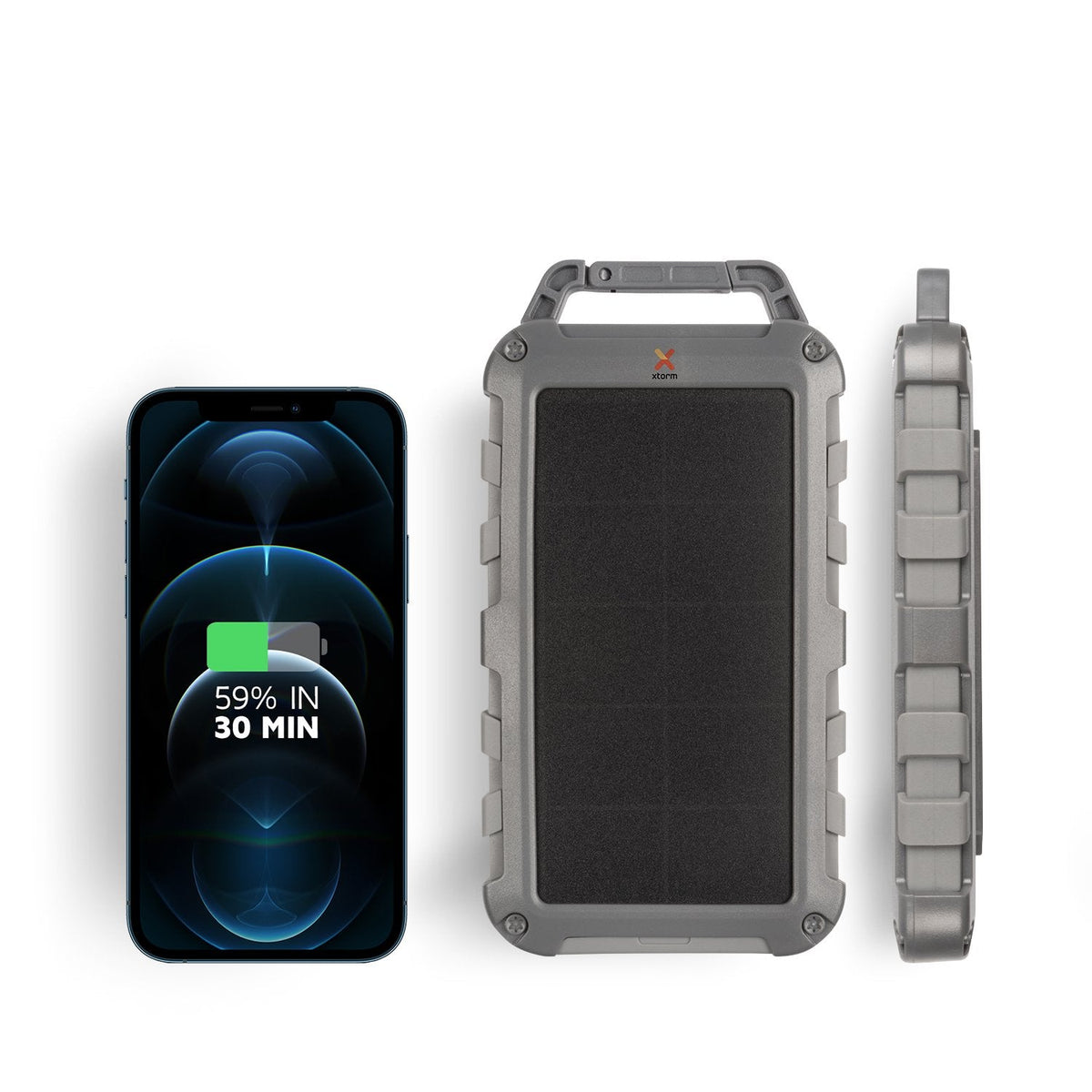 Powerbank Solar 10000mah Xtorm Fs405 Gris Oscuro Y Azul