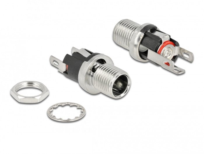 Conector Dc 5,5 X 2,1 X 12,0 Mm Conector Hembra Para Montaje Versión Soldable