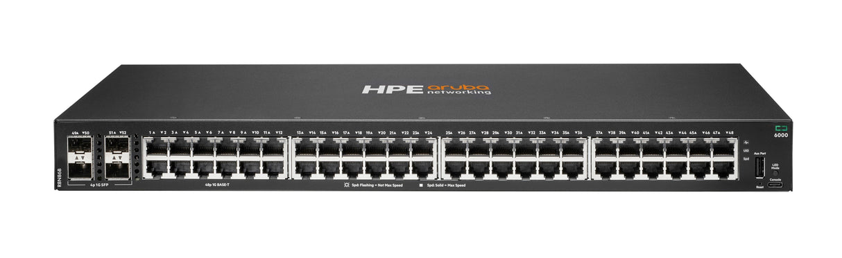 Hpe Aruba Networking Cx 6000 48p 10m/100m/1g 4p Sfp 1g Switch Conmutador Gestionado 48 X 10/100/1000 + 4 X Gigabit Sfp (Enlace Ascendente) Flujo De Aire De Lado A Lado Montable En Rack Montaje En Pared Bto