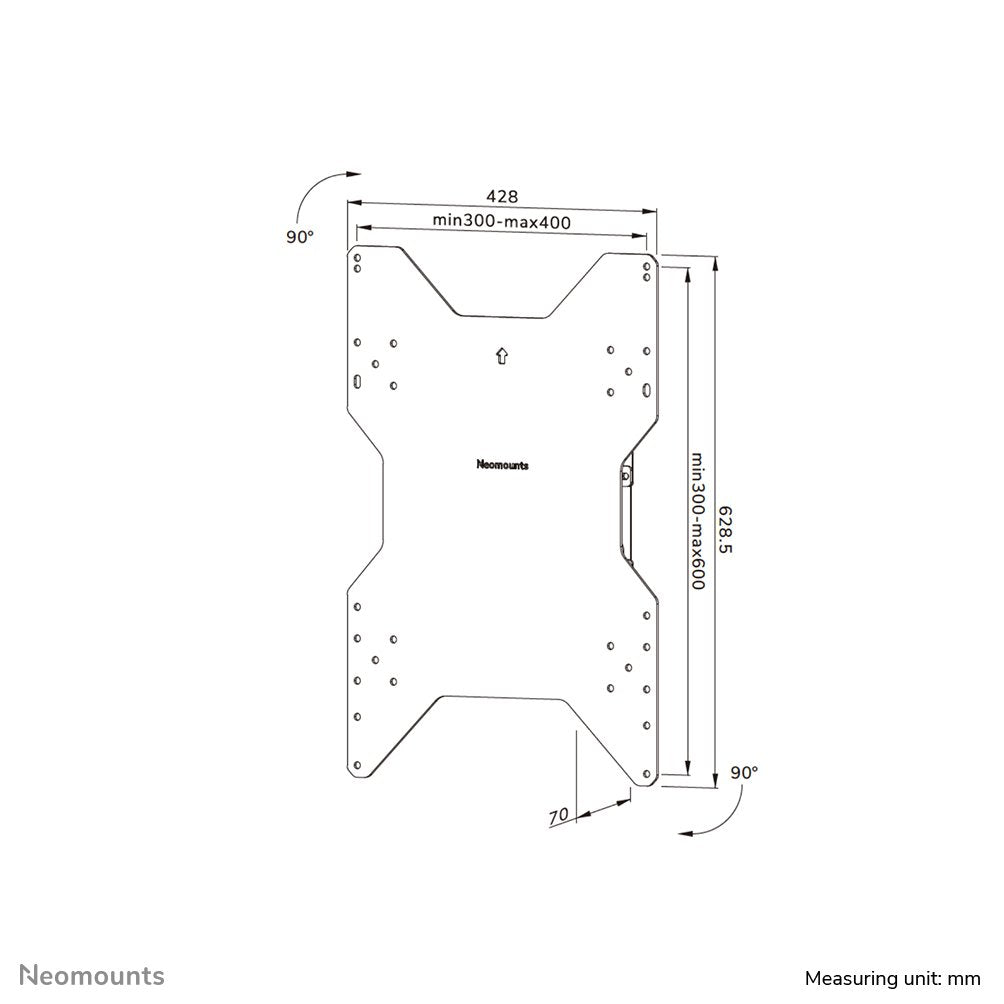 Neomounts Wandhalterung 600x400 55-75'' Drehbar Samsung Flip Negro