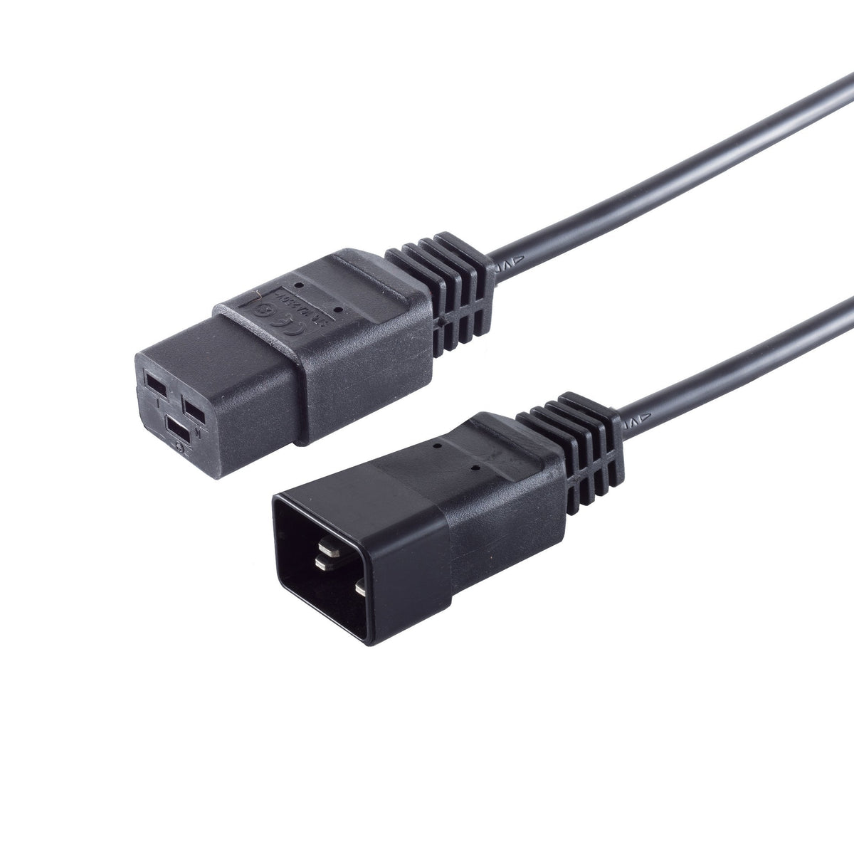 Cable Iec C20 Conector Macho > C19 Conector Hembra 2,5m Negro