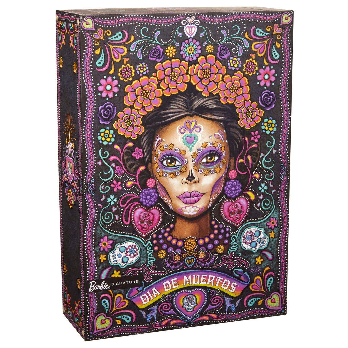 Muñeca Mattel Barbie Signature Día De Muertos 2024 Coleccionable Con Vestido Negro Con Volantes Hrm72