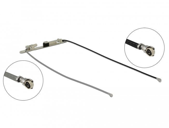 Delock Wlan Antena Doble Gris/Negro, Enchufe 4l 12551
