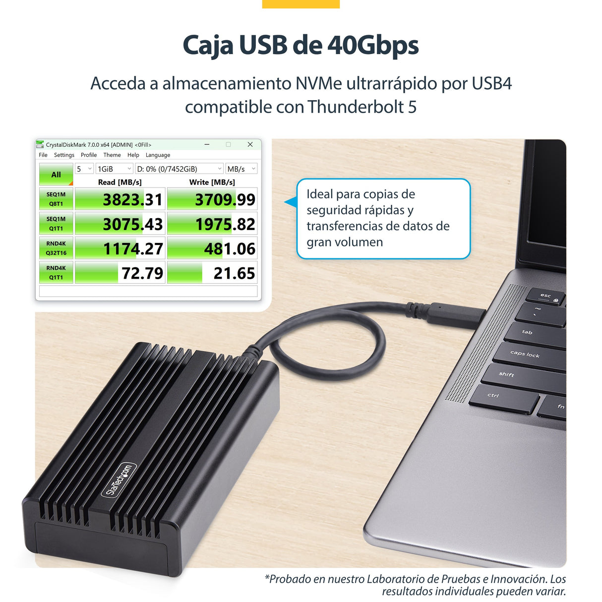 EAN 0065030907248 - StarTech.com 1USB4-NVME-ENCLOSURE caja para disco duro externo Caja externa para unidad de estado sólido imagen 8