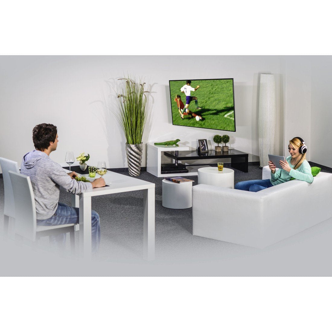 Soporte Monitor/Tv Pared Hama Fullmotion 2 Brazos 32" A 65"