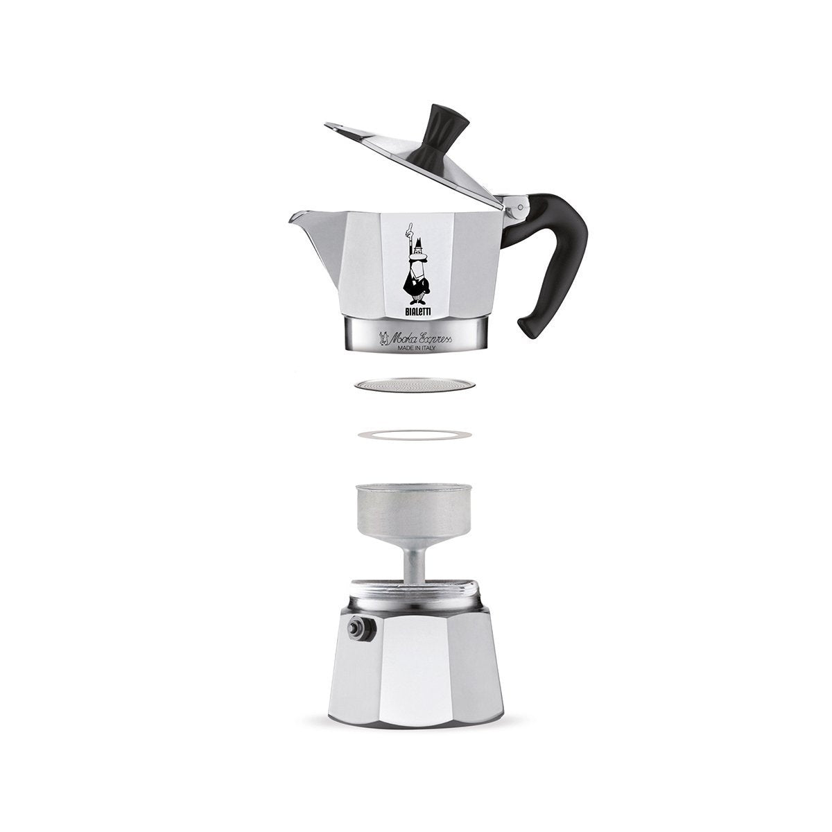 Cafetera Italiana Bialetti Moka Express Aluminio, Negro