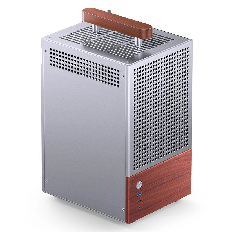 Jonsbo T6 Pc Carcasa, Mini-Tower, Mini-Itx, Tempered Glass, Madera - Plateado