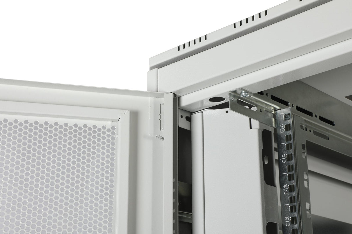 Armario De Red De 42ua Unique, 2053x800x1000 Mm Puerta Frontal Perf. Una Hoja Puerta Posterior Perf. Dos Hojas, Gris