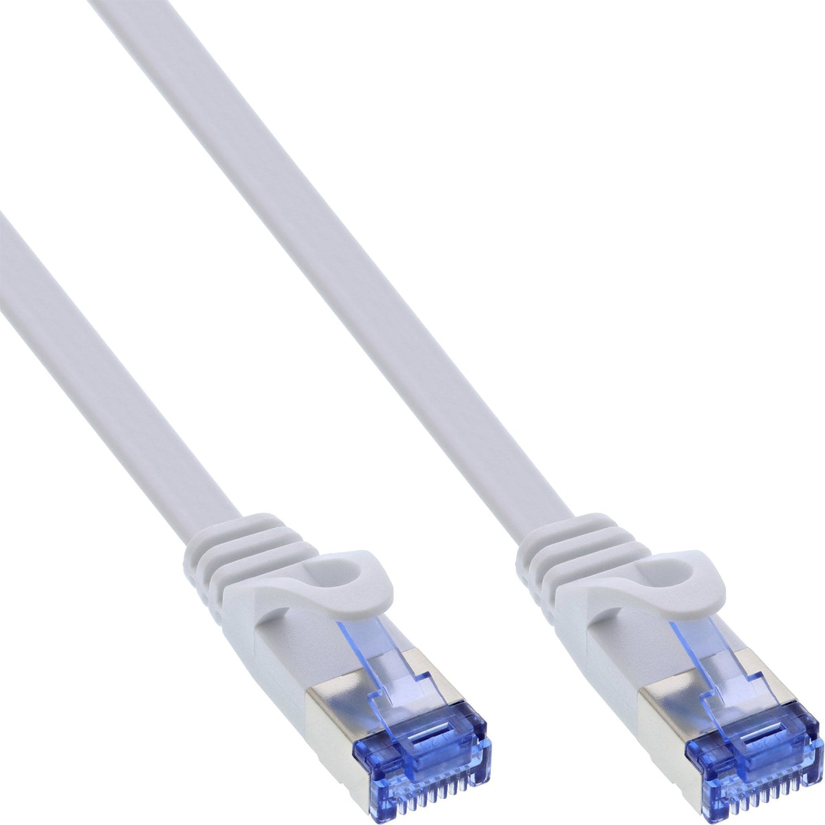 Cable De Red Plano Inline, U/Ftp, Cat.6a, Blanco, 10 M