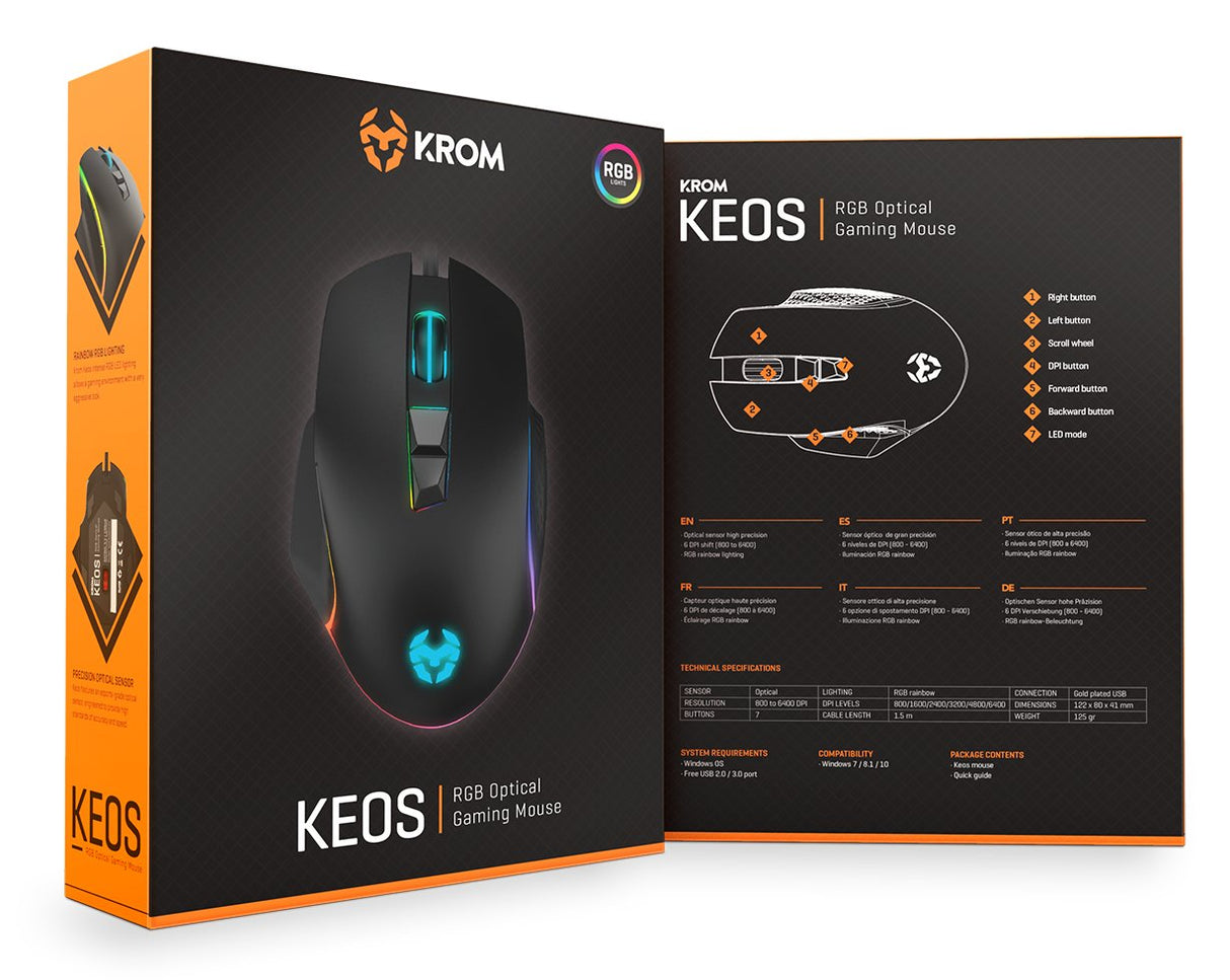 EAN 8436587970665 - Krom Keos ratón Juego mano derecha USB tipo A Óptico 6400 DPI imagen 14