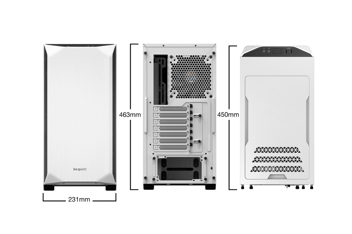 Caja Pc Be Quiet! Pure Base 500 Window White Insonorizada Incluye 2 Vent. 140mm