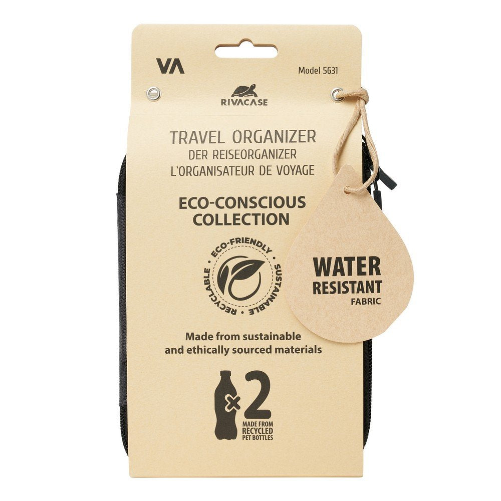 Rivacase 5631 Organizador Viaje Cables Negro Peq