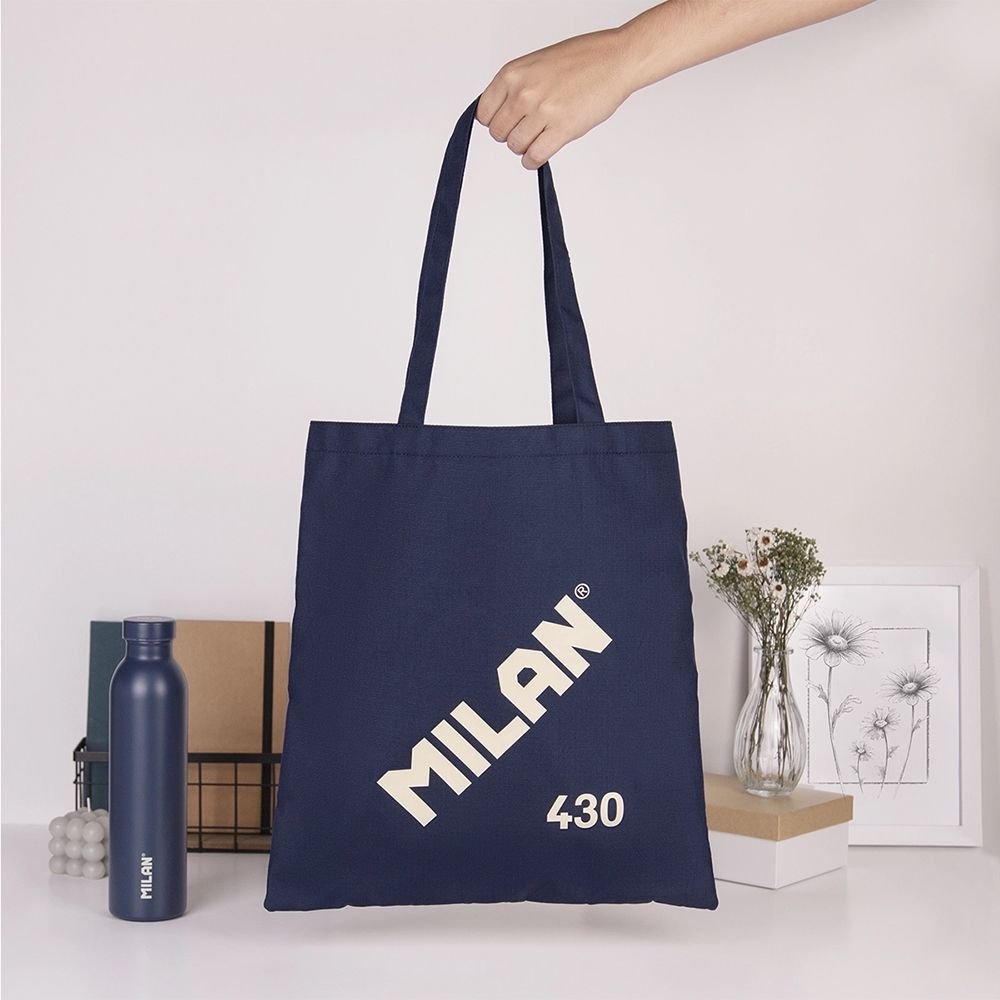 Milan Serie 1918 Tote Bag Bolsa De Tela - Tamaño 50x38x41cm - Asa Larga 27cm - Tejido 'Ripstop' - Color Azul Oscuro