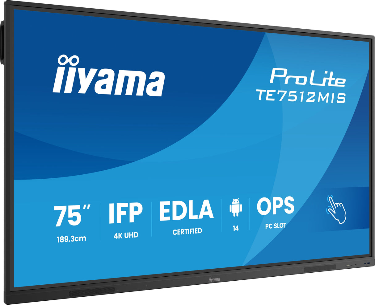 Iiyama Ds Te7512mis 189.3cm Va Touch 75'' 3840x2160 Vga 2xhdmi 2xusb-C