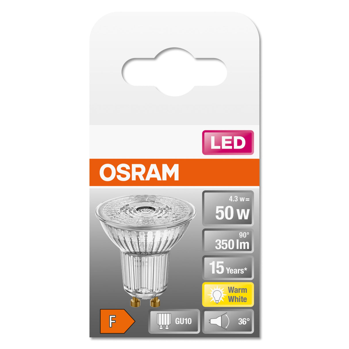 EAN 4058075112568 - Osram STAR lámpara LED Blanco cálido 2700 K 4,3 W GU10 F imagen 4