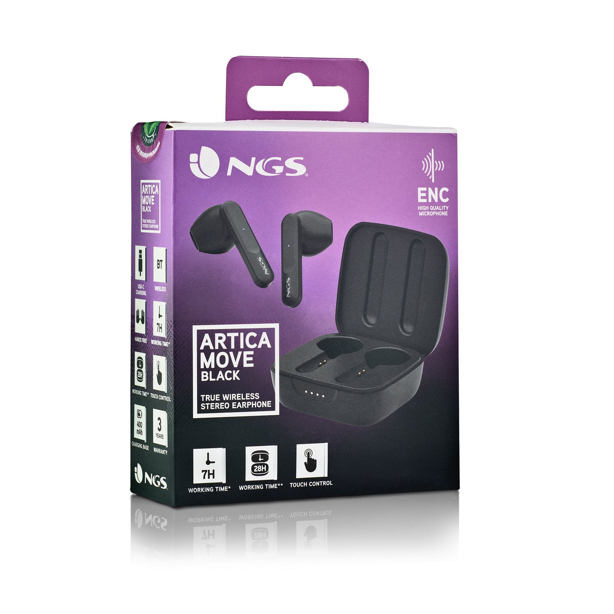 EAN 8435430623482 - NGS ARTICA MOVE Auriculares Inalámbrico Dentro de oído Llamadas/Música Bluetooth Negro imagen 8