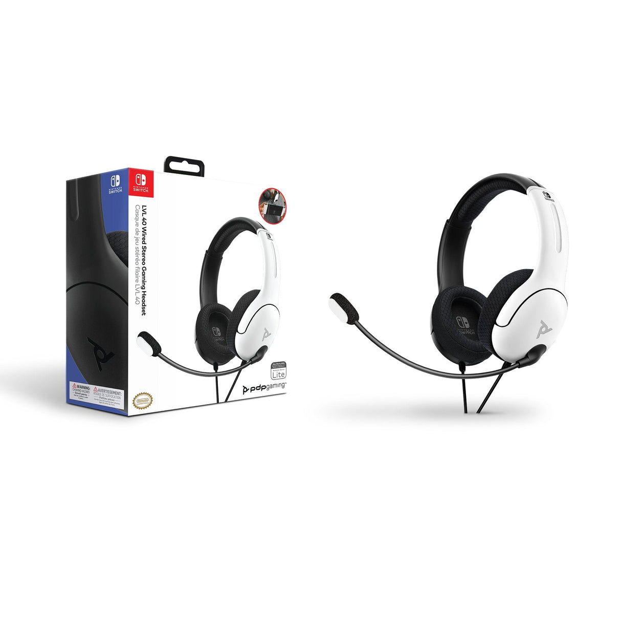 Pdp Lvl40 Wired Auricular Gaming Switch Blanco Y Negro