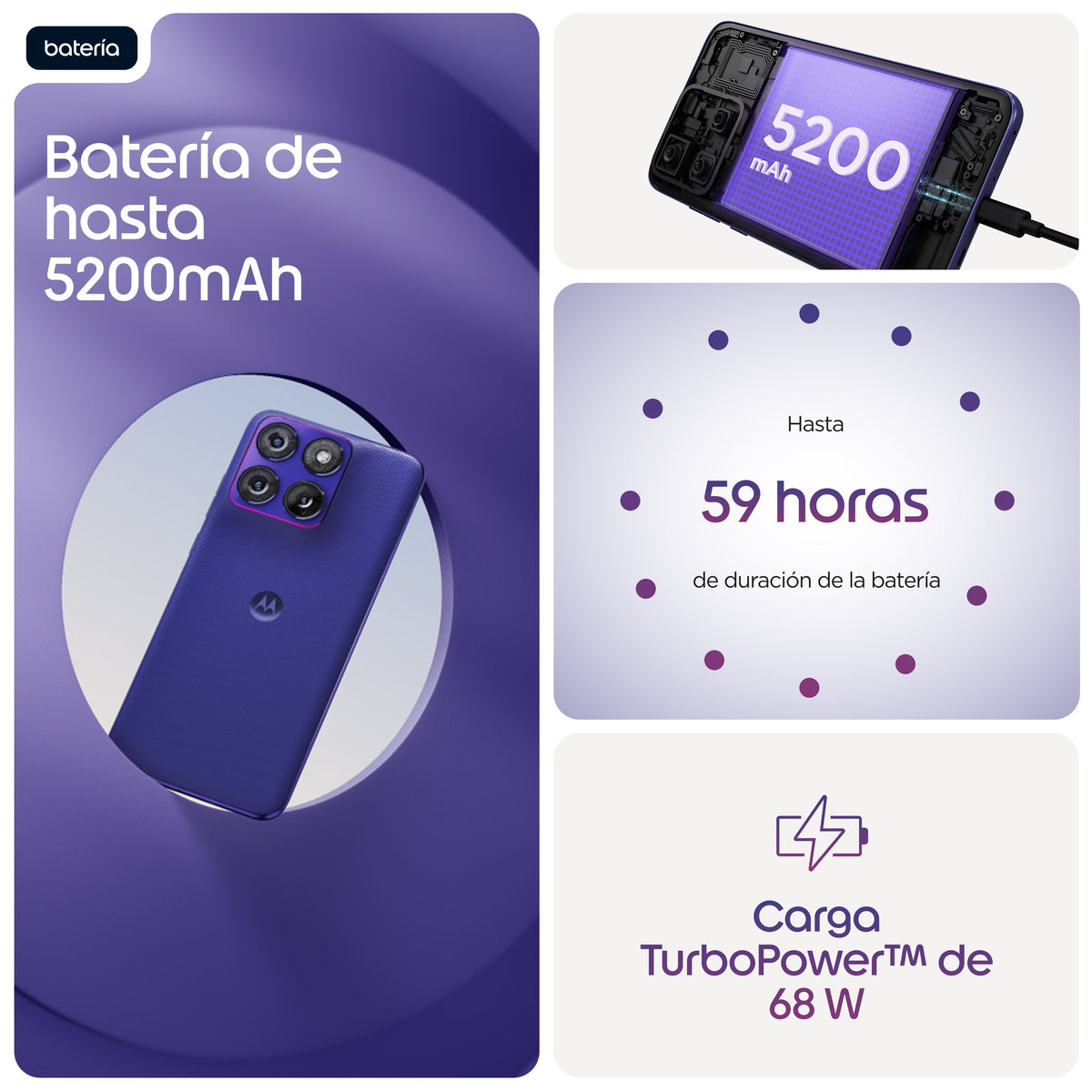 EAN 0840493611211 - Motorola edge 70 fusion 17,2 cm (6.78") SIM doble Android 16.0 5G USB Tipo C 8 GB 256 GB 5200 mAh Violeta imagen 9