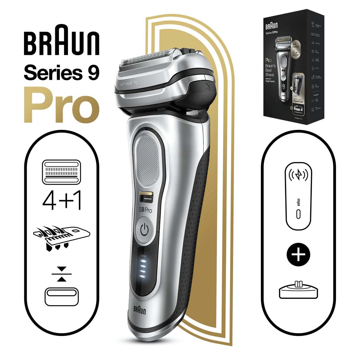 EAN 4210201372578 - Braun Series 9 Pro 81744531 afeitadora Máquina de afeitar de láminas Recortadora Plata imagen 4