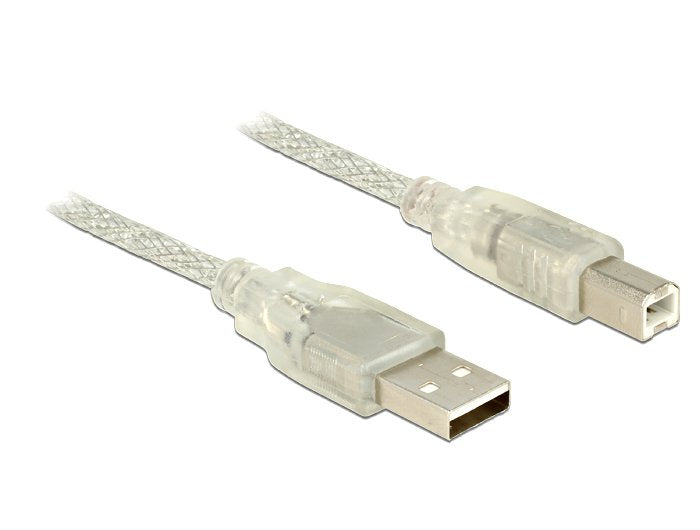 Delock Cable Usb 2.0 Tipo-A Macho Usb 2.0 Tipo-B Macho De 3 M Transparente