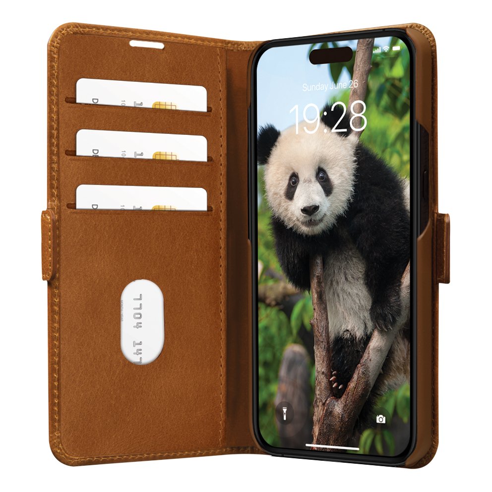 Dbramante1928 Copenhagen Funda Con Tapa Para Teléfono Móvil Piel De Napa Marrón Para Apple Iphone 15 Pro