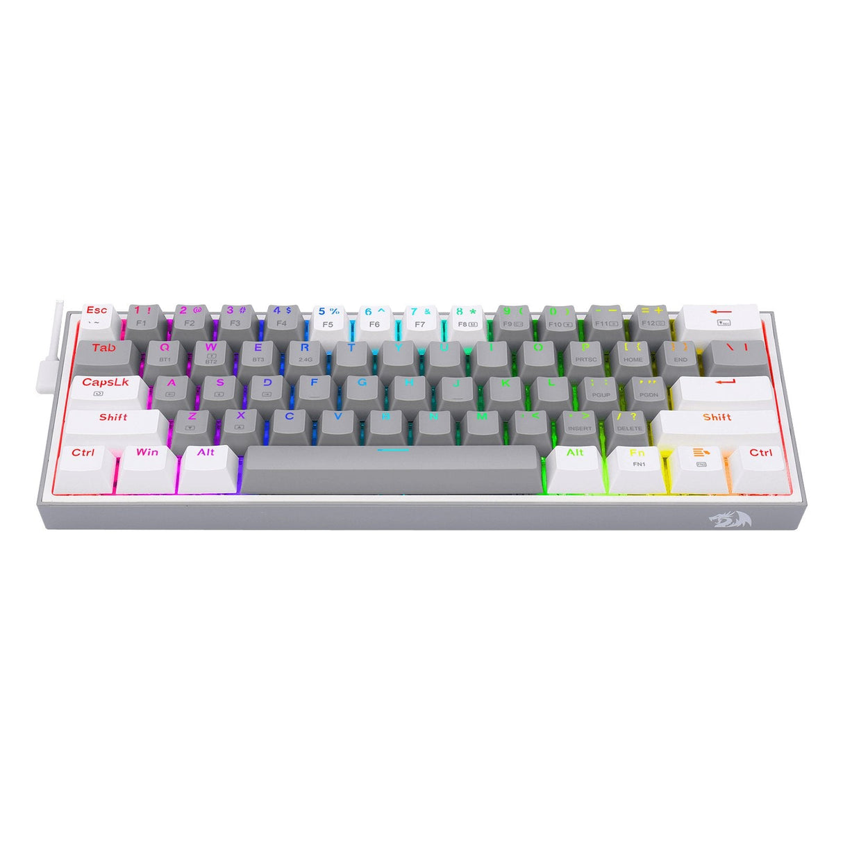 Redragon Fizz Pro Teclado Español Mecanico Gaming Rgb Gris/Blanco