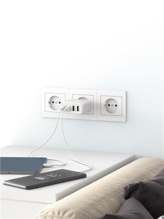 EAN 4040849648182 - Goobay 64818 cargador de dispositivo móvil Auriculares, Portátil, Smartphone Blanco Corriente alterna Car imagen 5