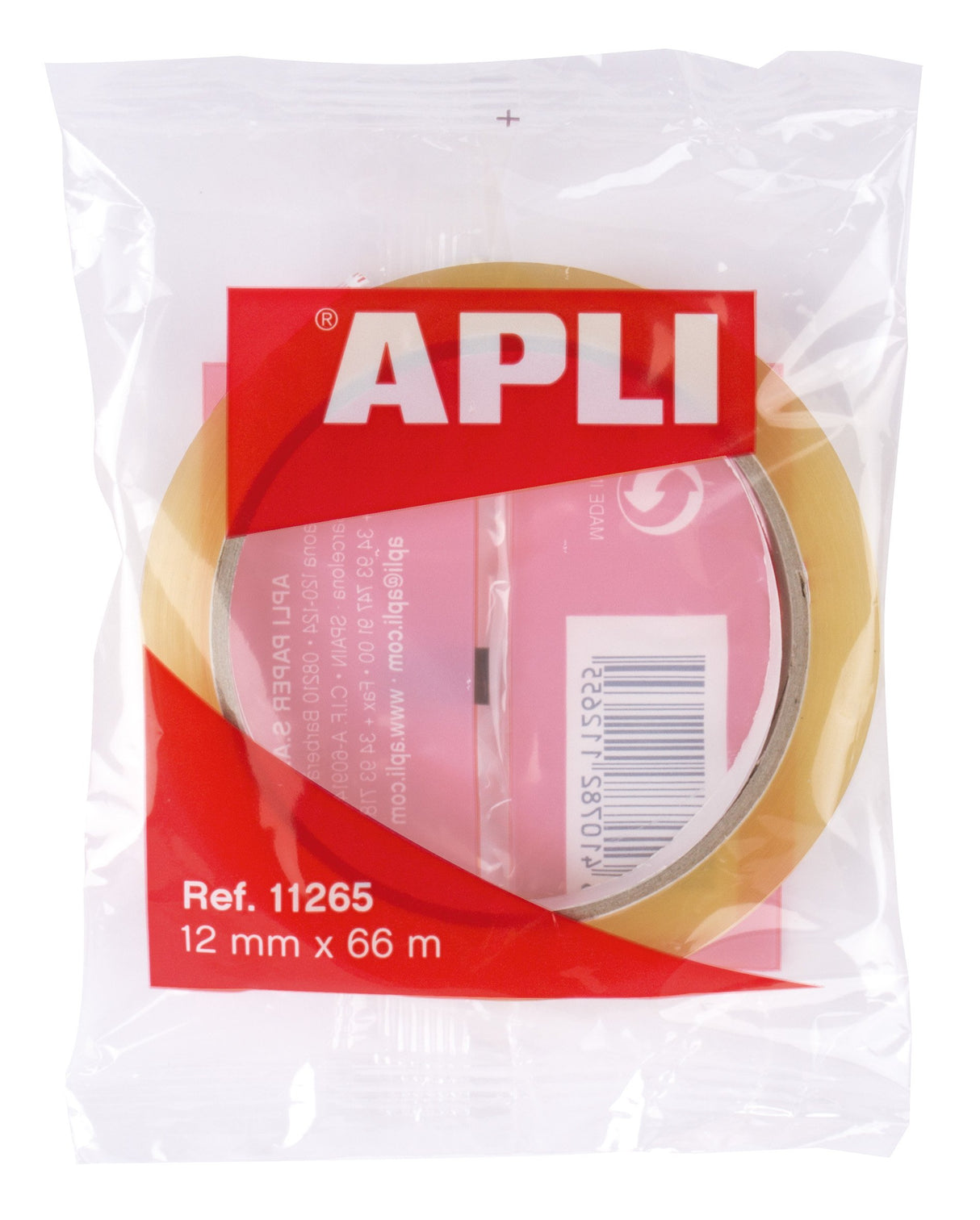 EAN 8410782112655 - APLI 11265 cinta adhesiva 66 m 1 pieza(s) imagen 1